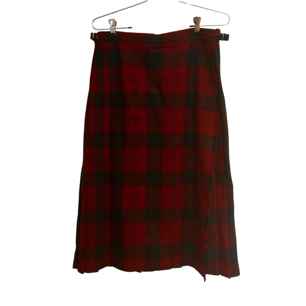 Clan laird skirt kilt womens size 8/10 vintage set 2 red green blue ivory multi - Picture 14 of 15